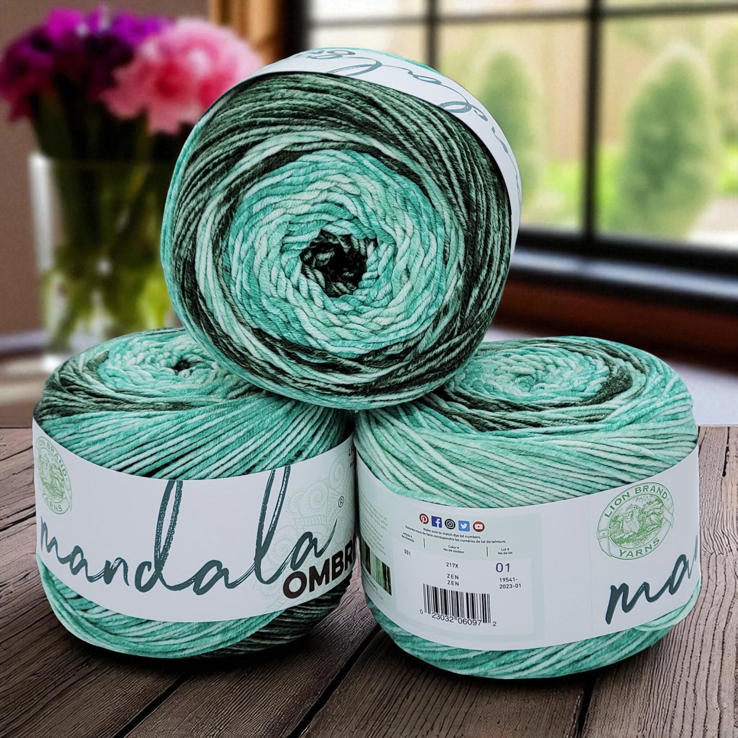 Mandala Ombre Worsted Weight Self Striping Yarn