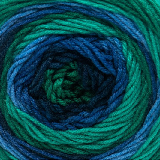 Anthem Rondo yarn in Open Seas — multicolored self-striping acrylic, 372 yard skein