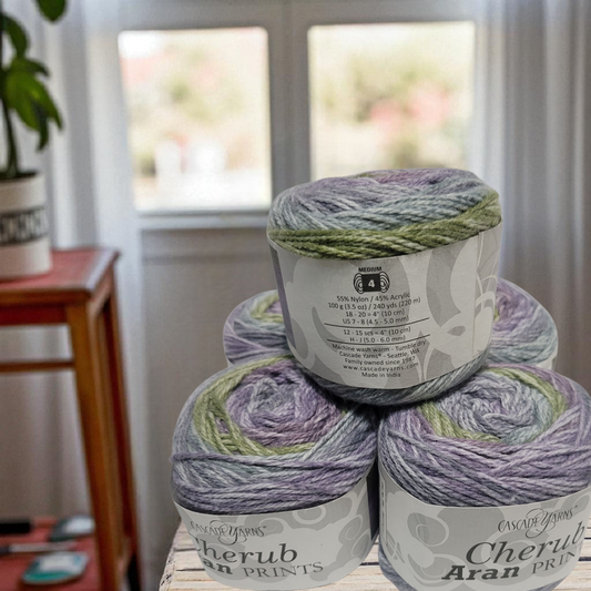 Cherub Aran Prints Acrylic Blend Yarn in Beautiful Colors