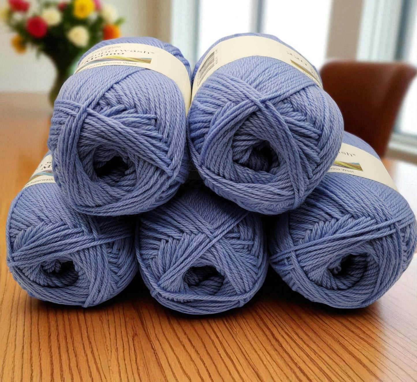 220 Superwash Merino Wool in Baby Blue — 100% Superwash Merino Wool, Worsted weight, 220-yard skein