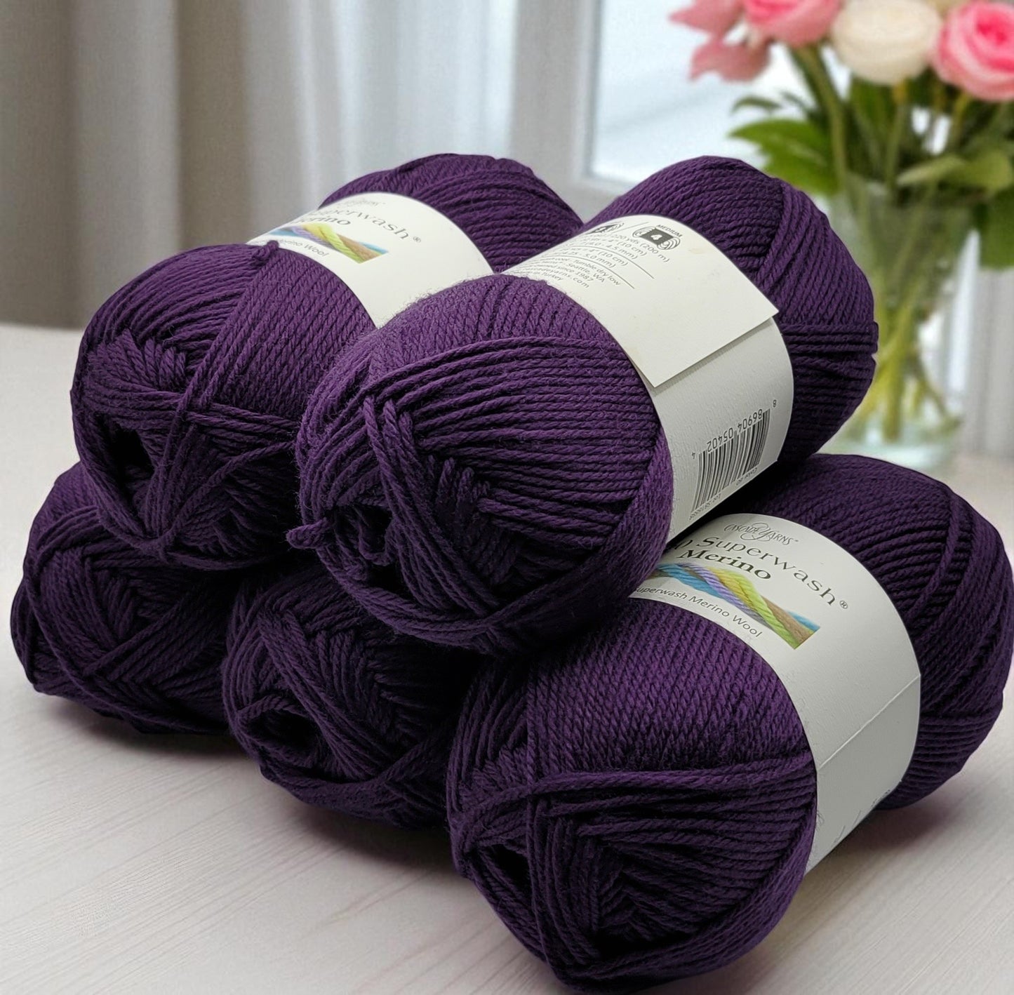 220 Superwash Merino Wool in Blackberry Wine — 100% Superwash Merino Wool, Worsted weight, 220-yard skein