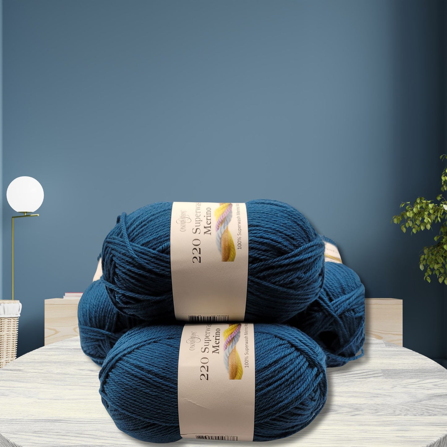 220 Superwash Merino Wool in Dark Teal — 100% Superwash Merino Wool, Worsted weight, 220-yard skein