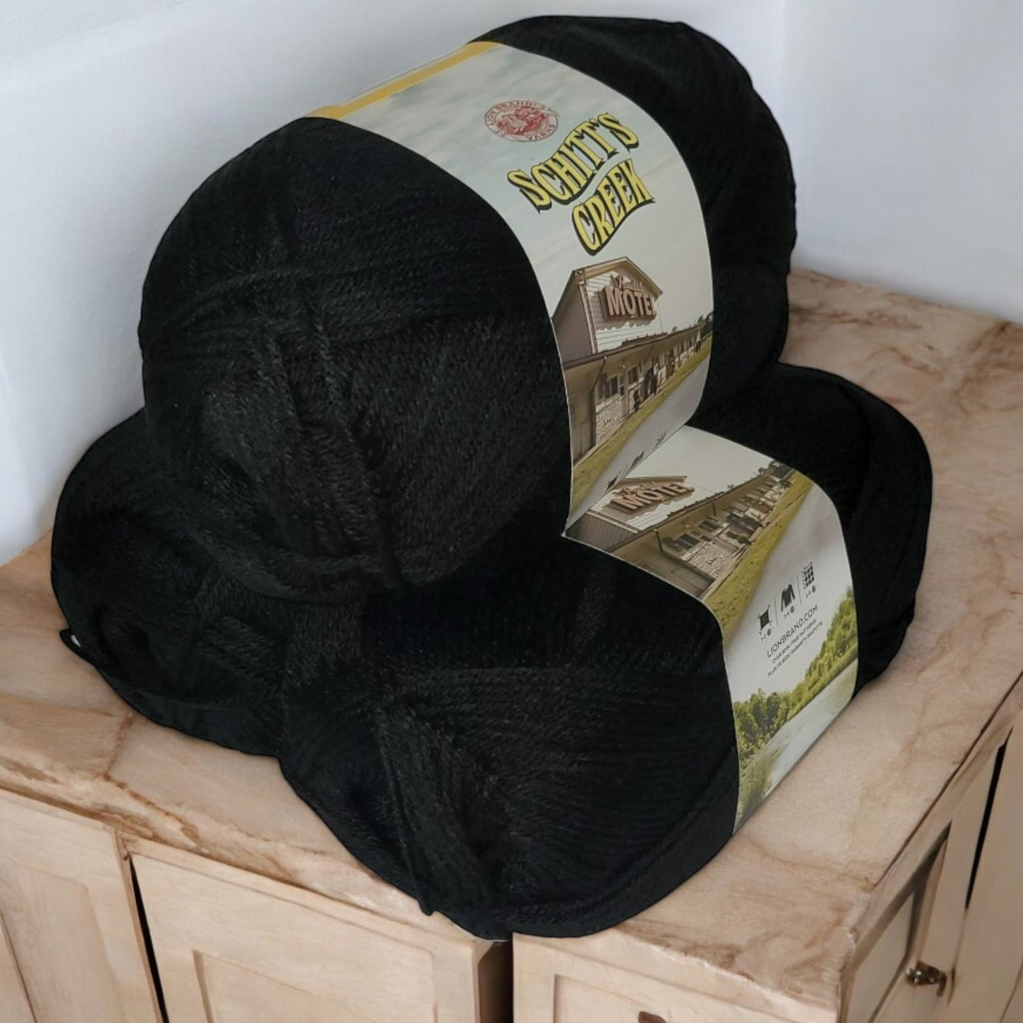 Schitt’s Creek acrylic yarn in Black Crow - black, 372 yard skein
