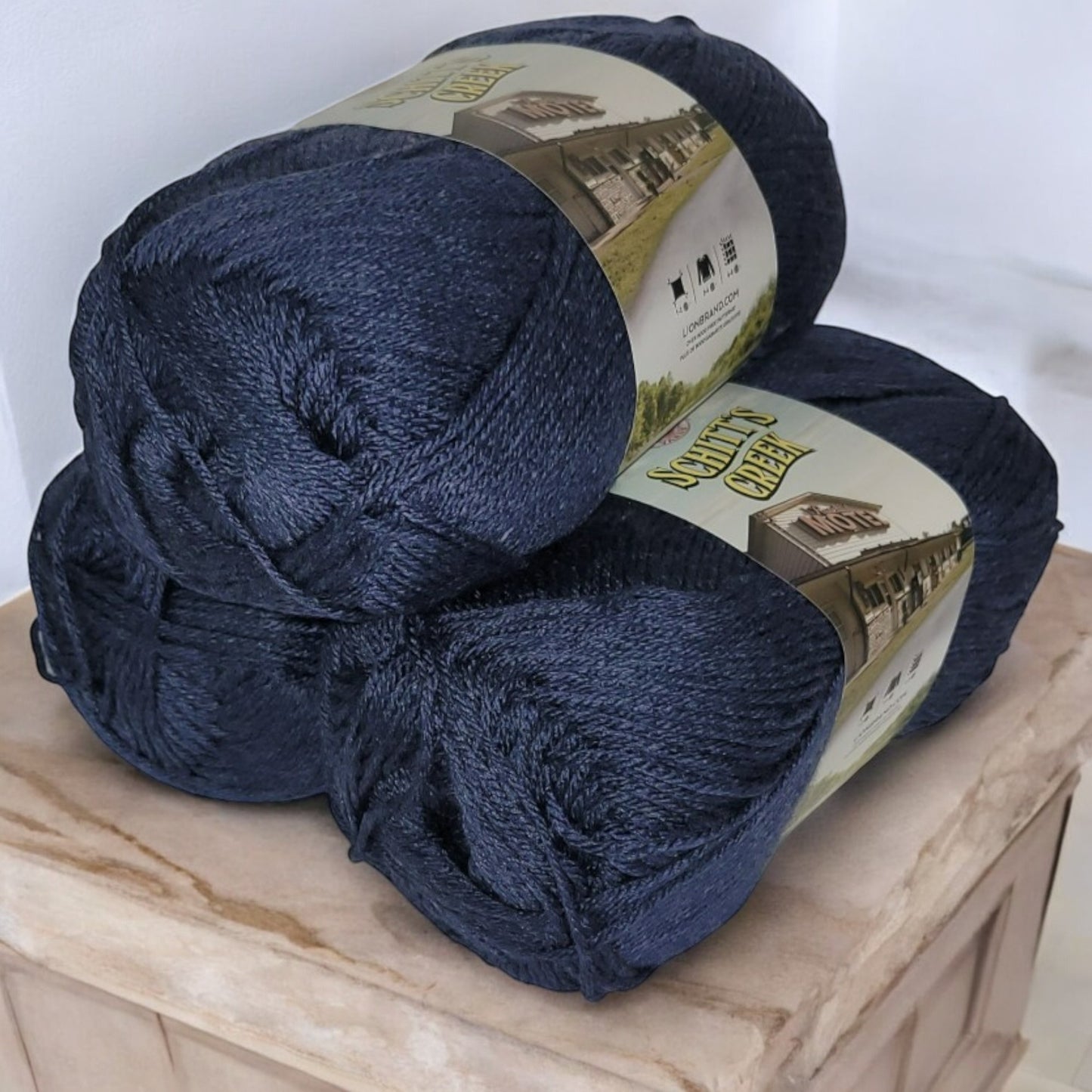 Schitt’s Creek acrylic yarn in Bob's Garage - Navy Blue, 372 yard skein