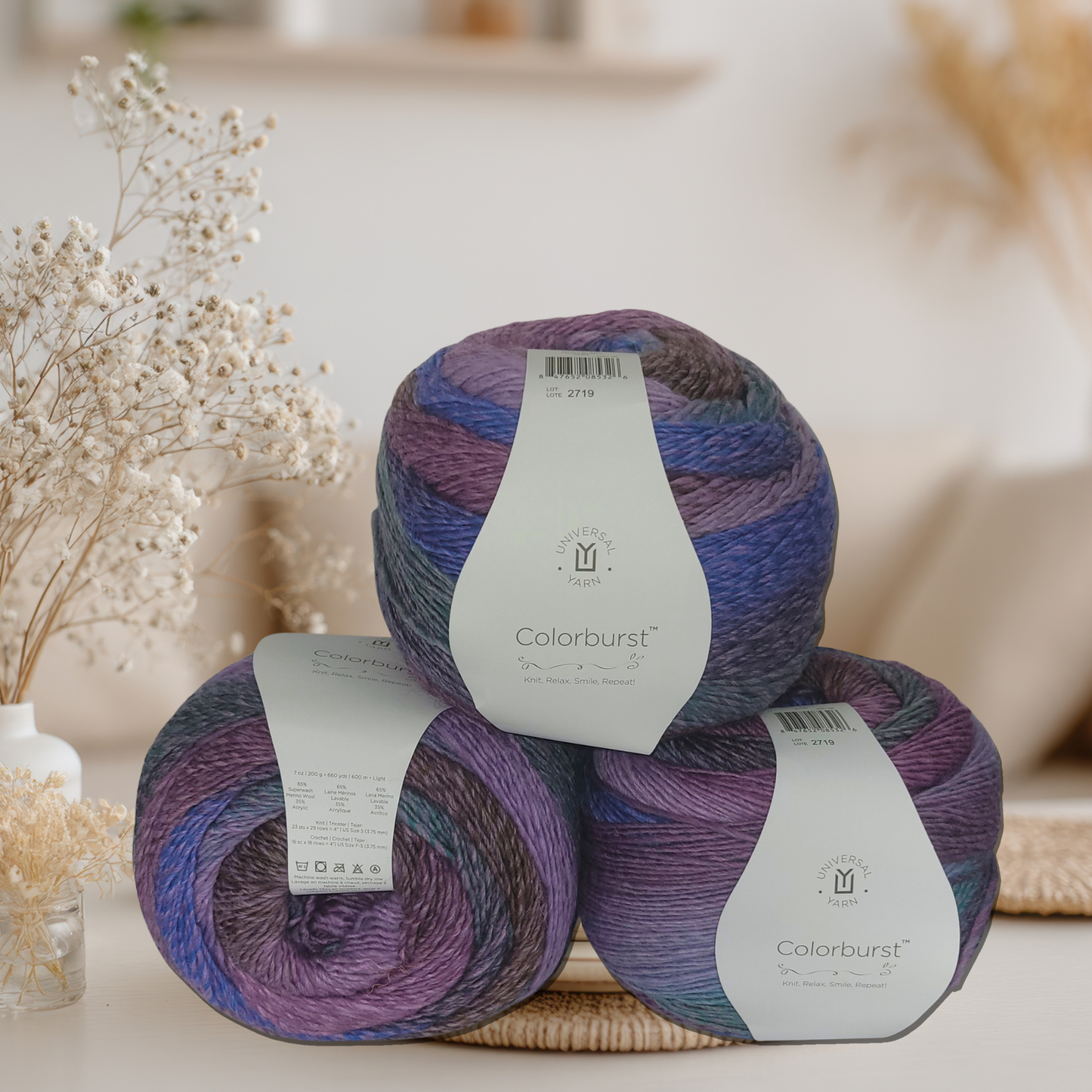 Colorburst Yarn - Premium DK Light Merino Wool Blend