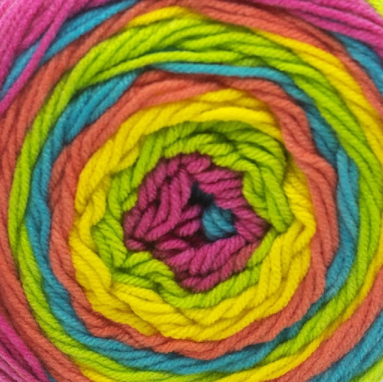 Anthem Rondo yarn in Carnival — multicolored self-striping acrylic, 372 yard skein