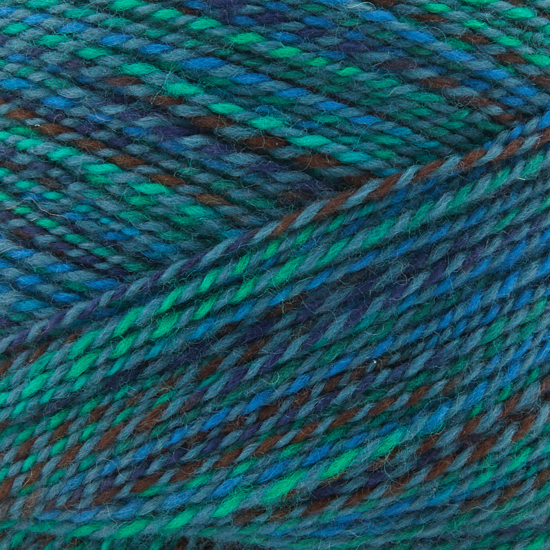Cobblestone Superwash Merino Wool in Mallard — blue and green variegated hues 612-yard skein