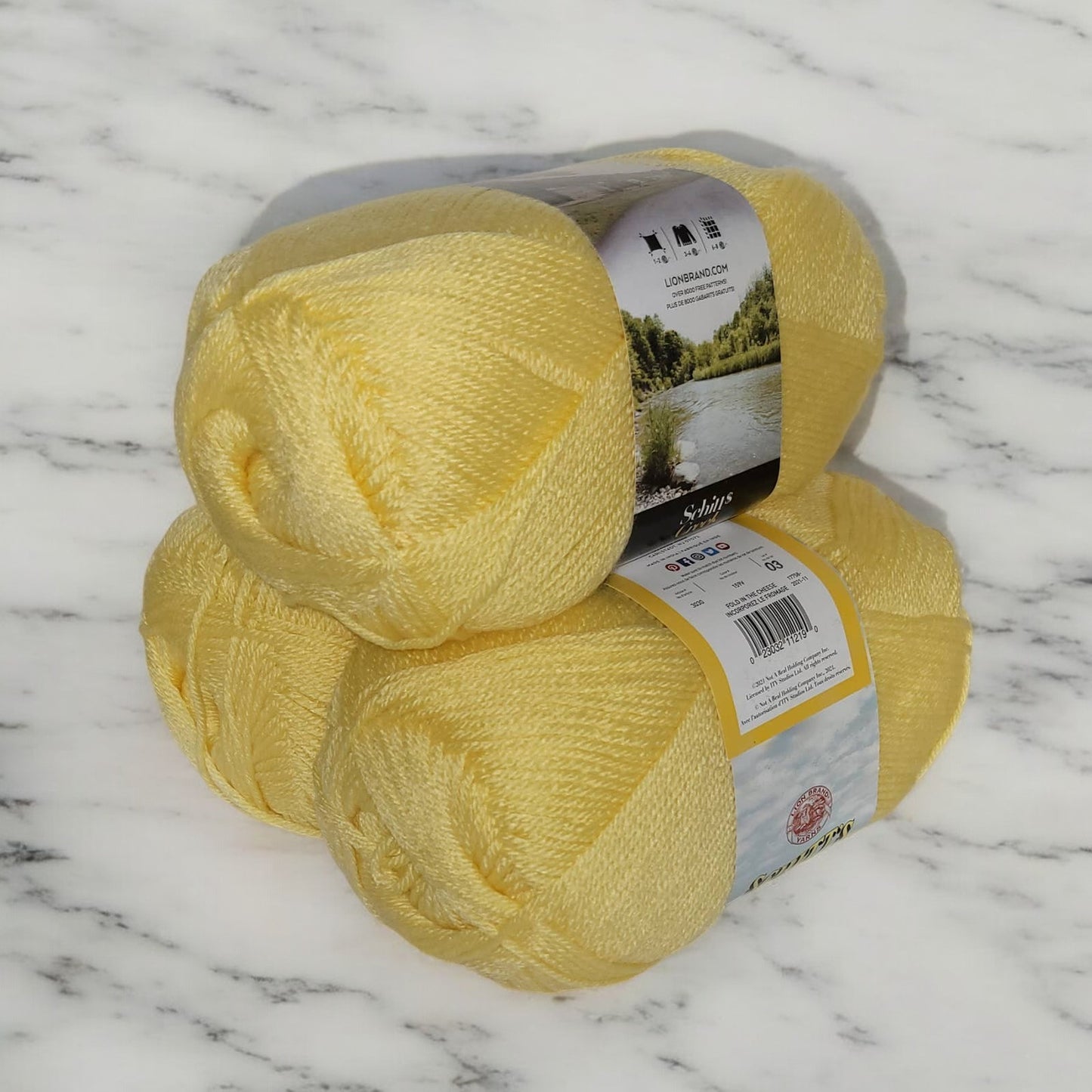 Schitt’s Creek acrylic yarn in Fold in the Cheese - Yellow, 372 yard skein
