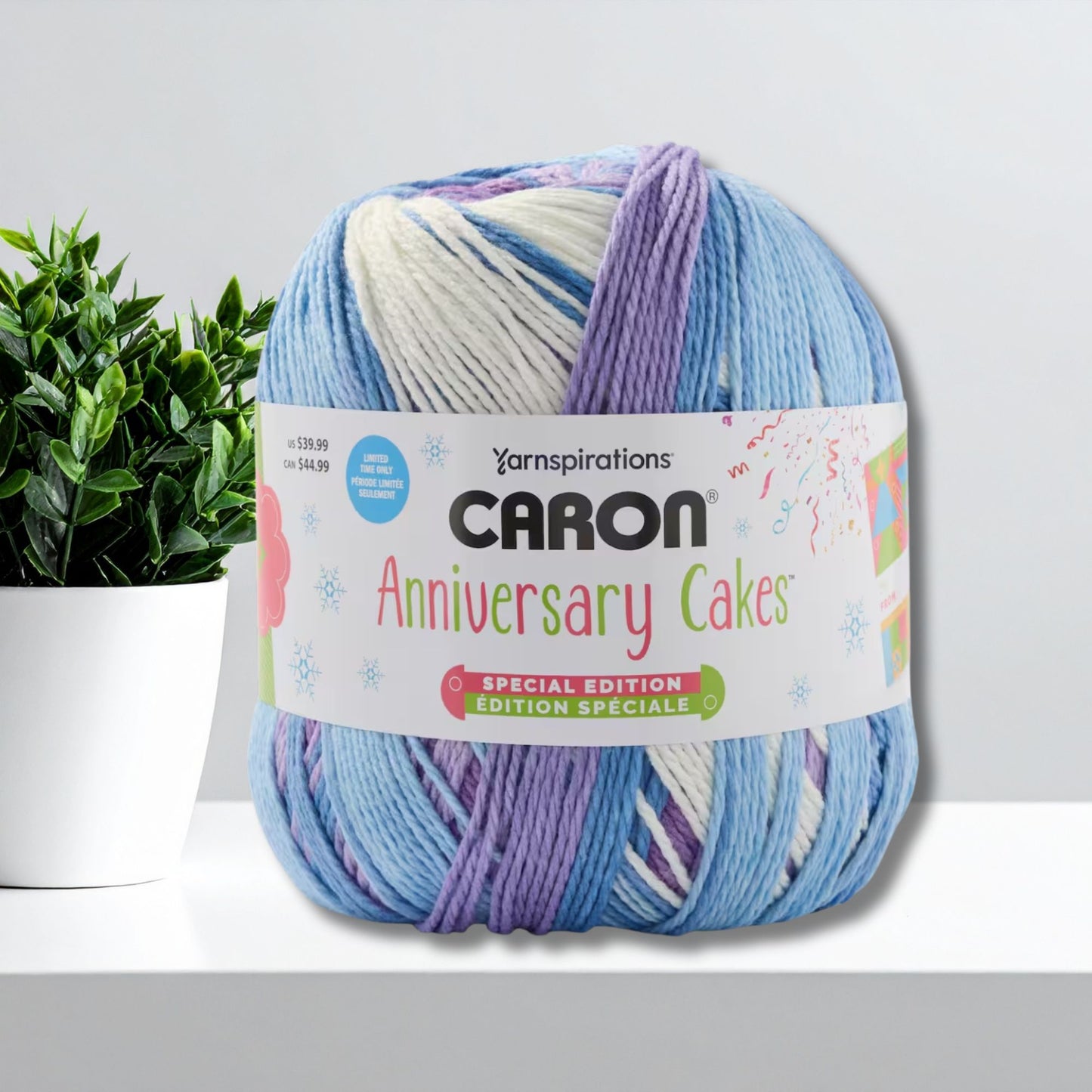 Caron Anniversary Cake Super Bulky Yarn, 1029-yards Super Skein in Frosted Fairytale