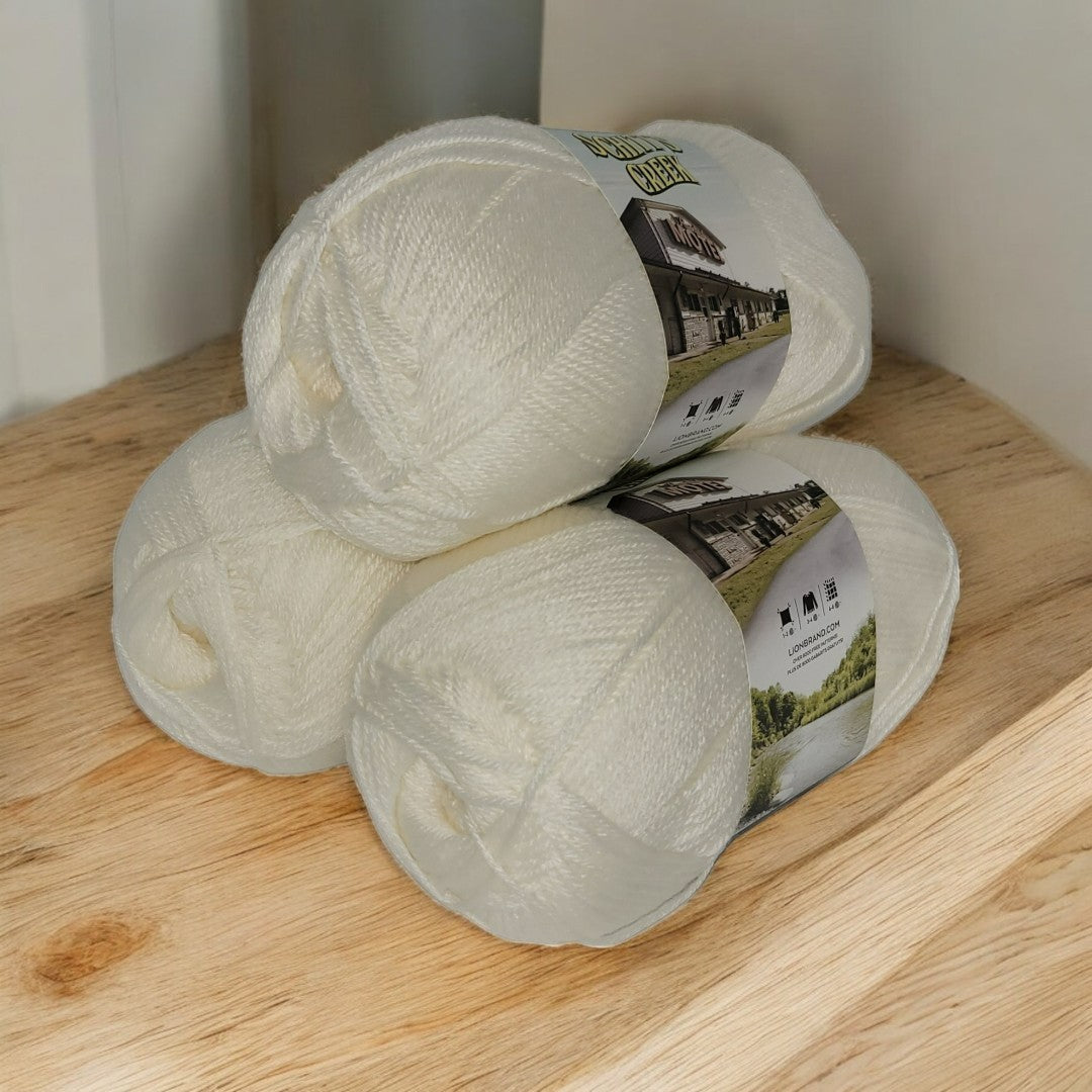Schitt’s Creek acrylic yarn in Hide Your Diamonds - White, 372 yard skein
