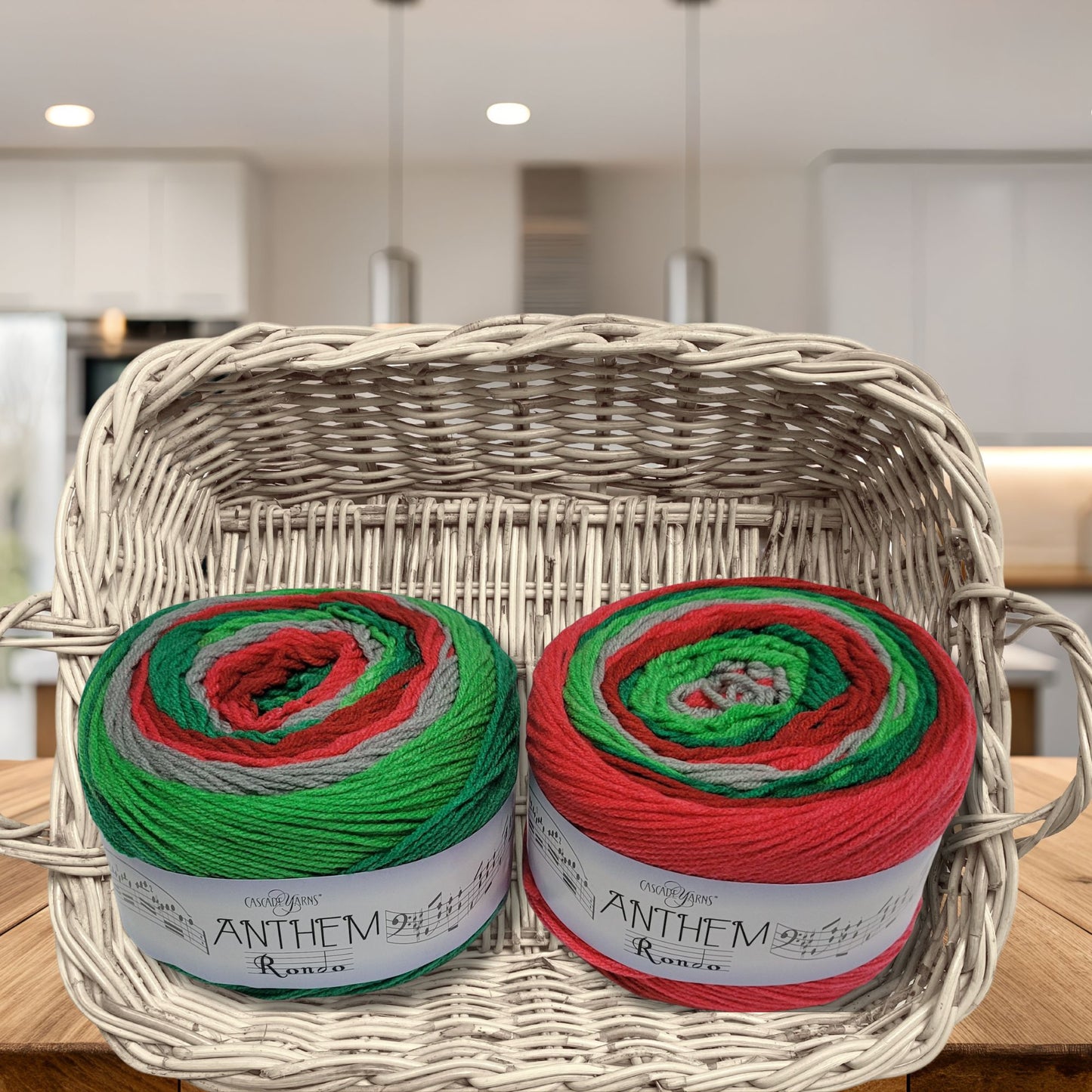 Anthem Rondo yarn in Holidaze — multicolored self-striping acrylic, 372 yard skein