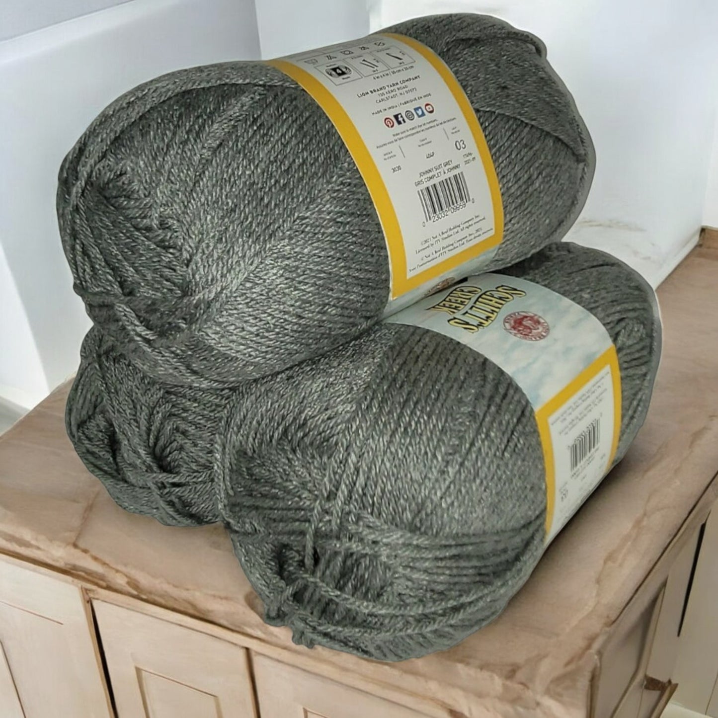 Schitt’s Creek acrylic yarn in Johnny Suit Grey - Grey, 372 yard skein