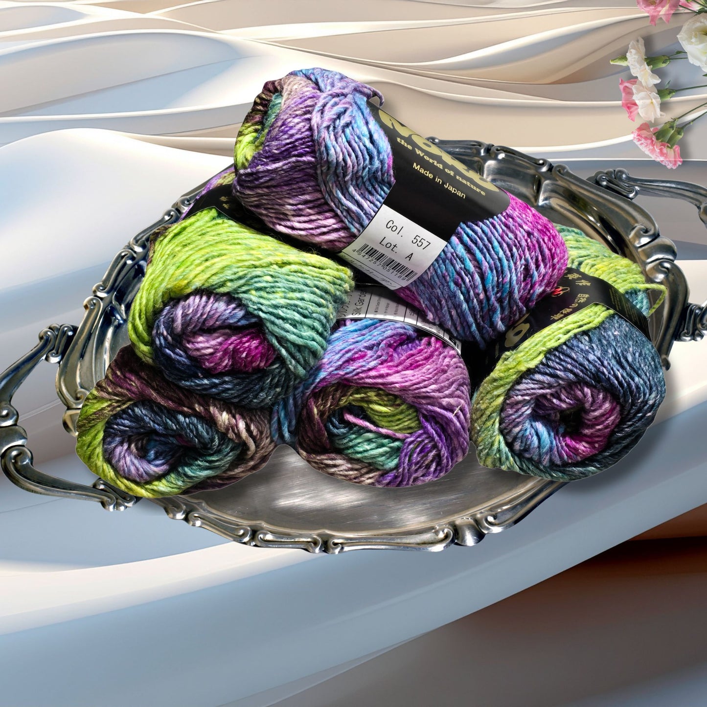 Noro Silk Garden, Japanese Imported Yarn, Silk/Mohair/Wool-110-yard skeins in Kamisu-557
