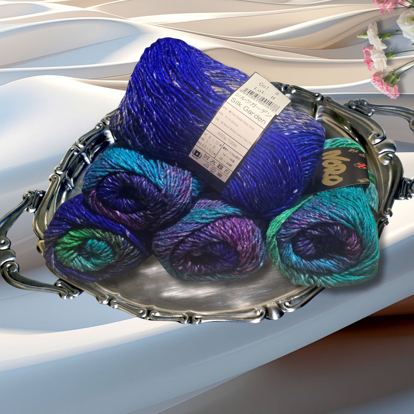 Noro Silk Garden, Japanese Imported Yarn, Silk/Mohair/Wool-110-yard skeins in Kanazawa-8
