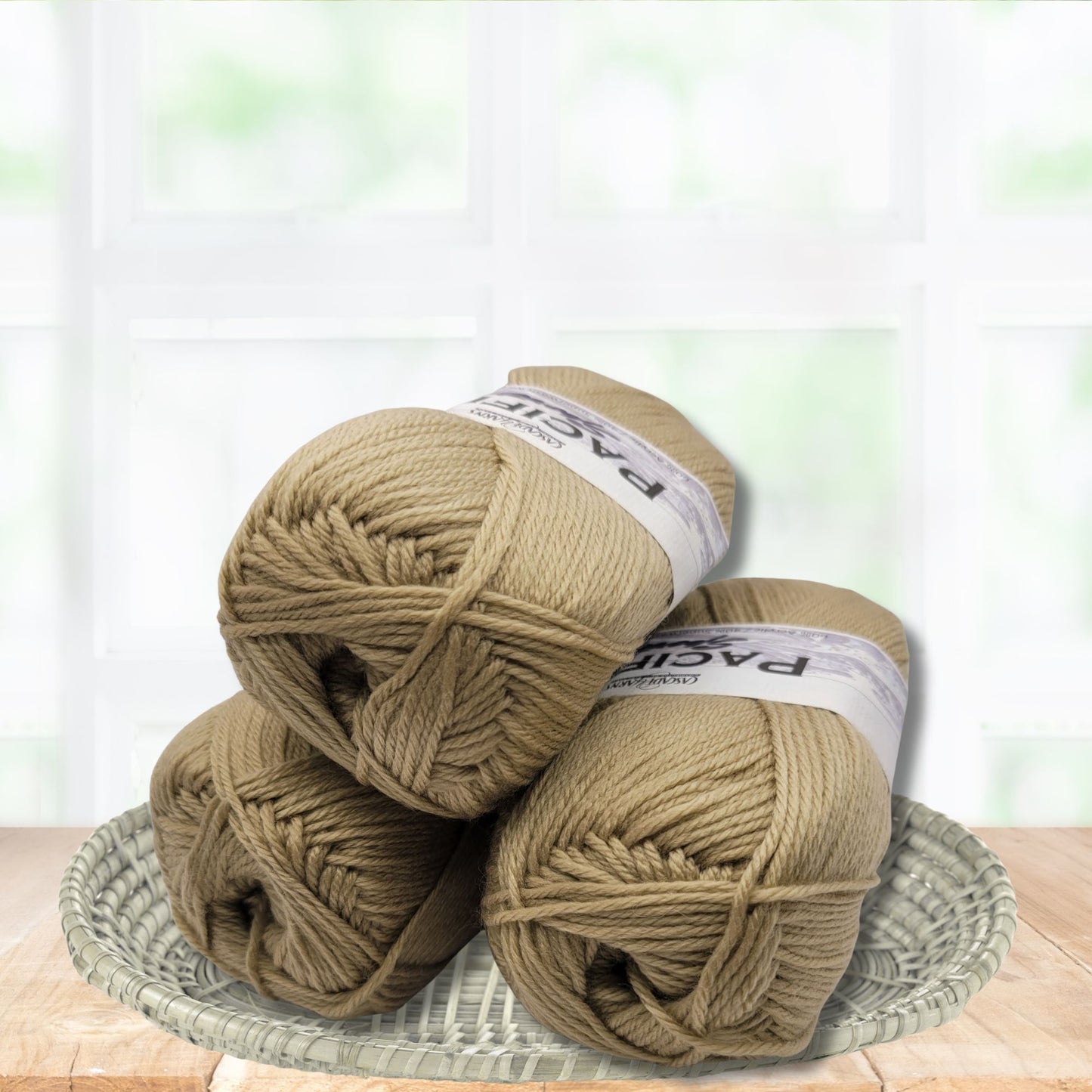 Pacific Sport Yarn-Merino/Acrylic Blend DK Weight in Khaki, 273-yard Skein