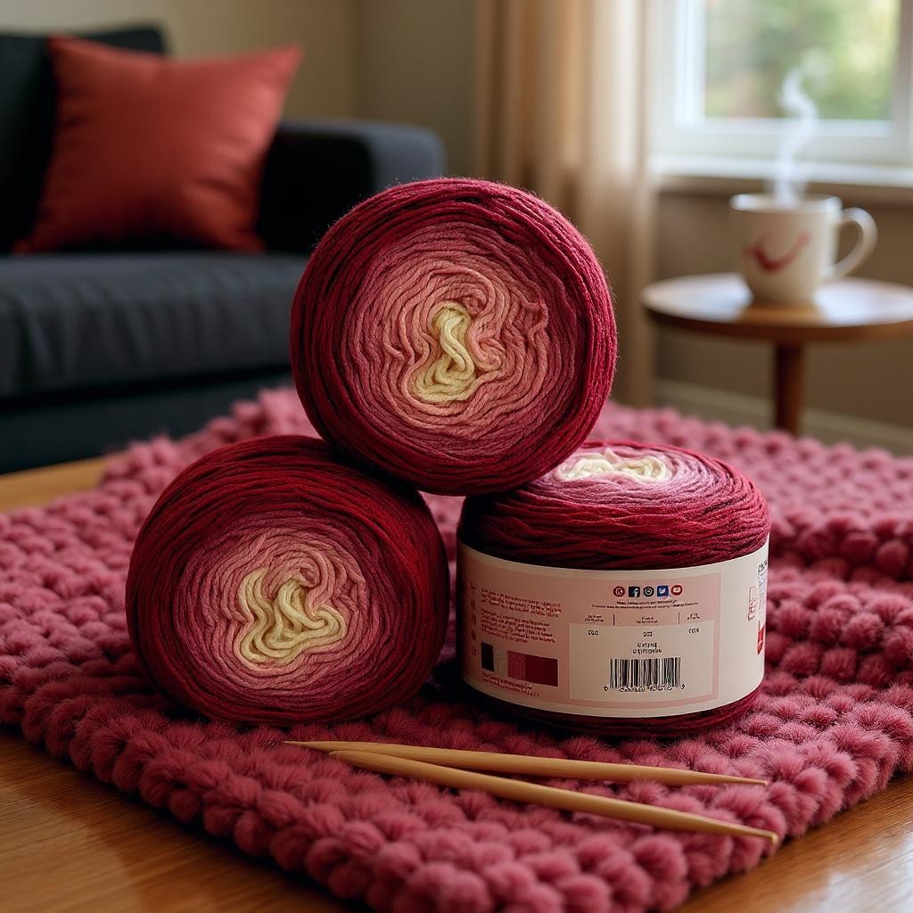 Mandala yarn in Cupid — multicolored self-striping acrylic, 590-yard skein