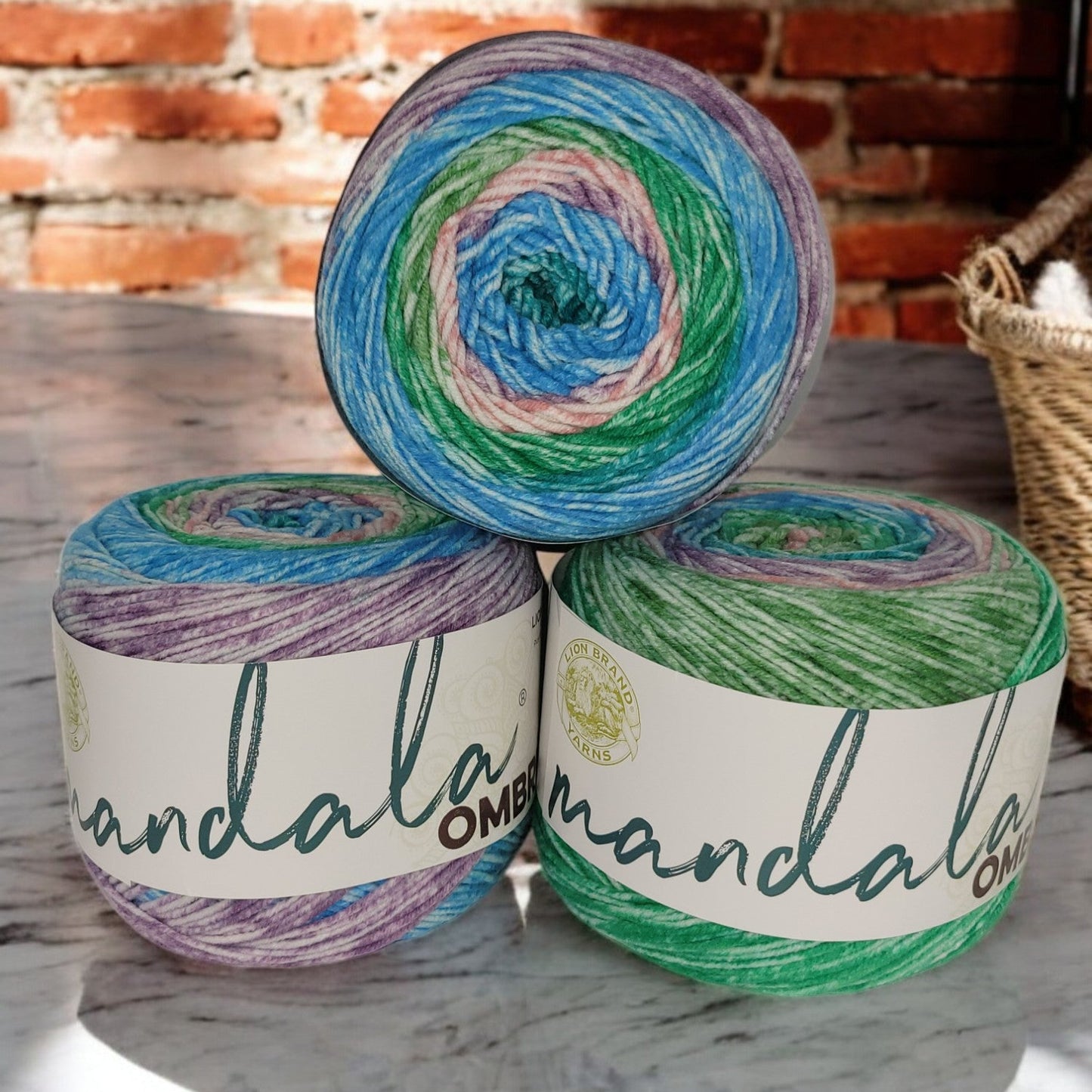 Mandala Ombre acrylic multi-colored worsted weight yarn in Balance, 344-yard skein
