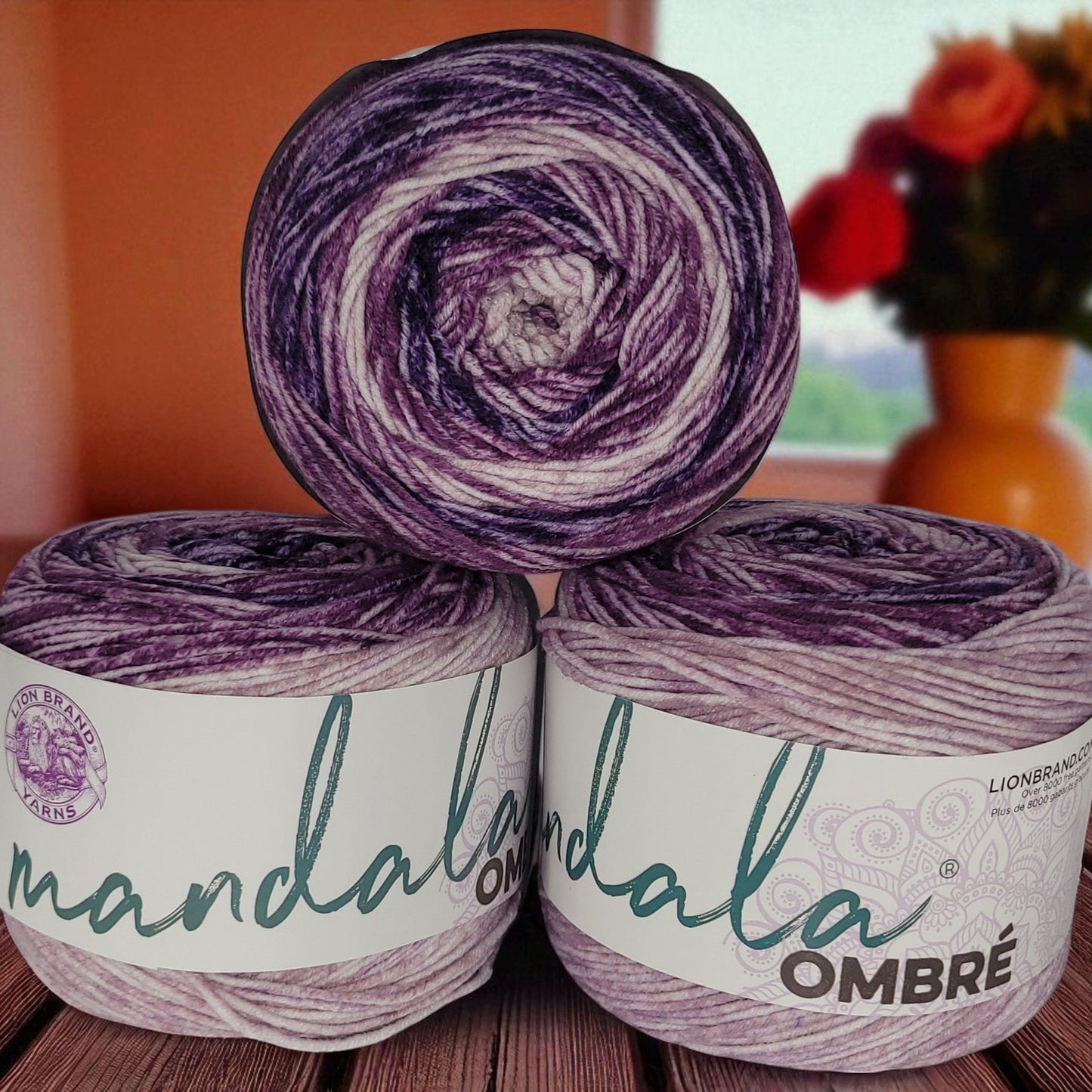 Mandala Ombre acrylic multi-colored worsted weight yarn in Chi, 344-yard skein