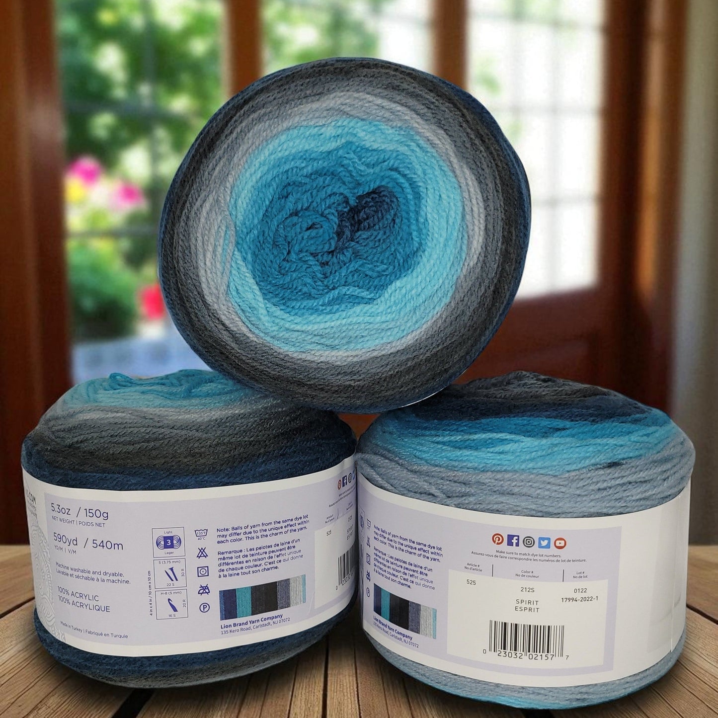 Mandala yarn in Spirit — multicolored self-striping acrylic, 590-yard skein