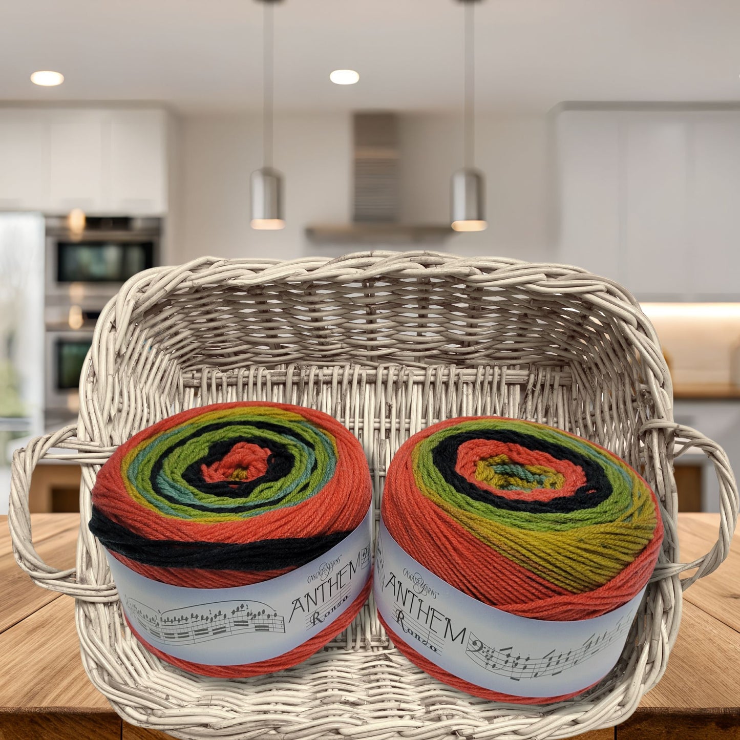Anthem Rondo yarn in Mod — multicolored self-striping acrylic, 372 yard skein