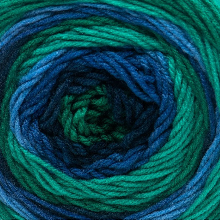 Anthem Rondo yarn in Open Seas — multicolored self-striping acrylic, 372 yard skein