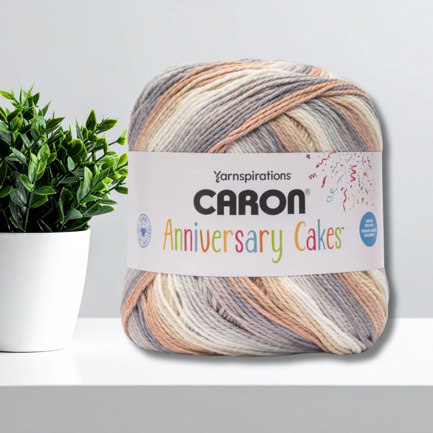 Caron Anniversary Cake Super Bulky Yarn, 1029-yards Super Skein in Oyster