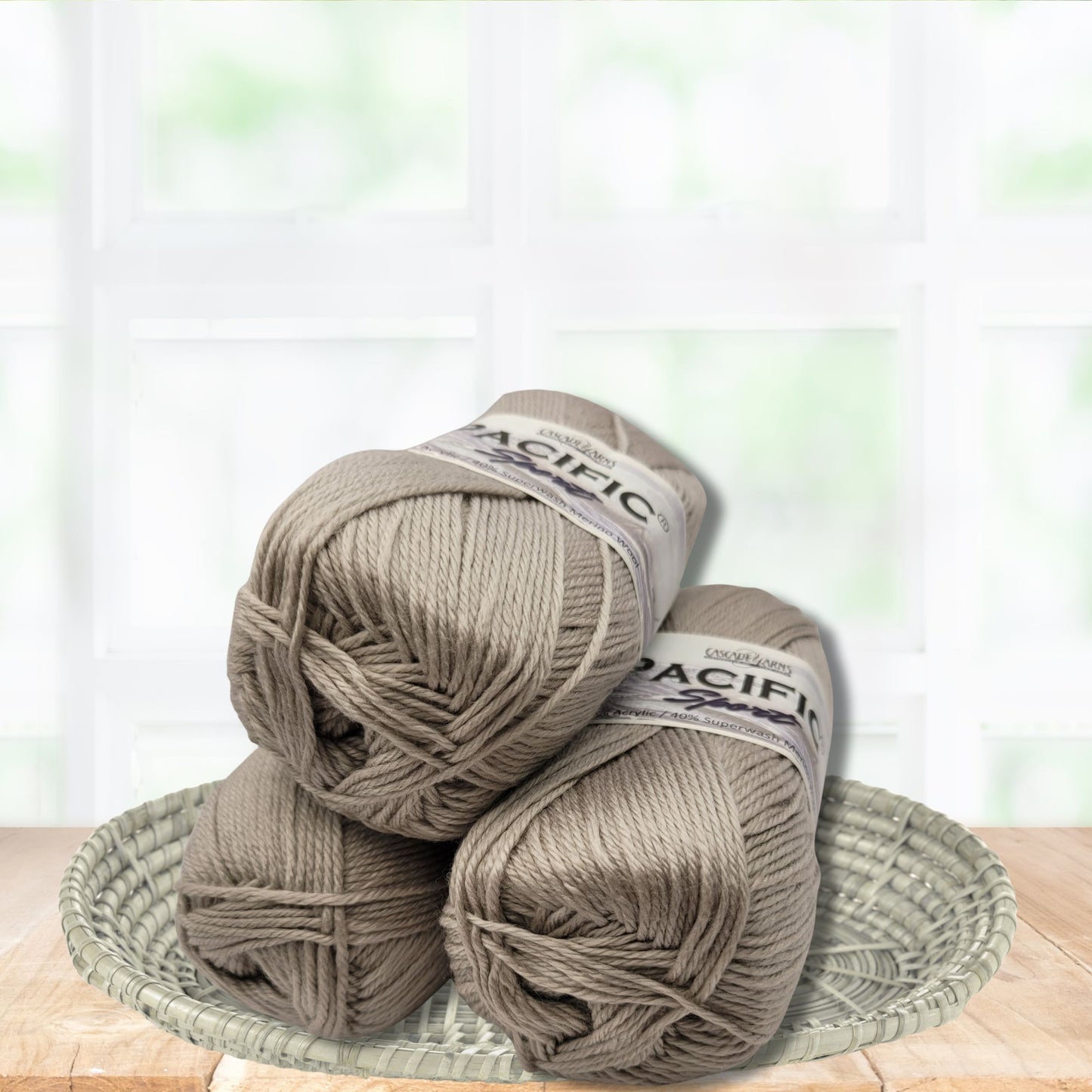 Pacific Sport Yarn-Merino/Acrylic Blend DK Weight in Taupe, 273-yard Skein