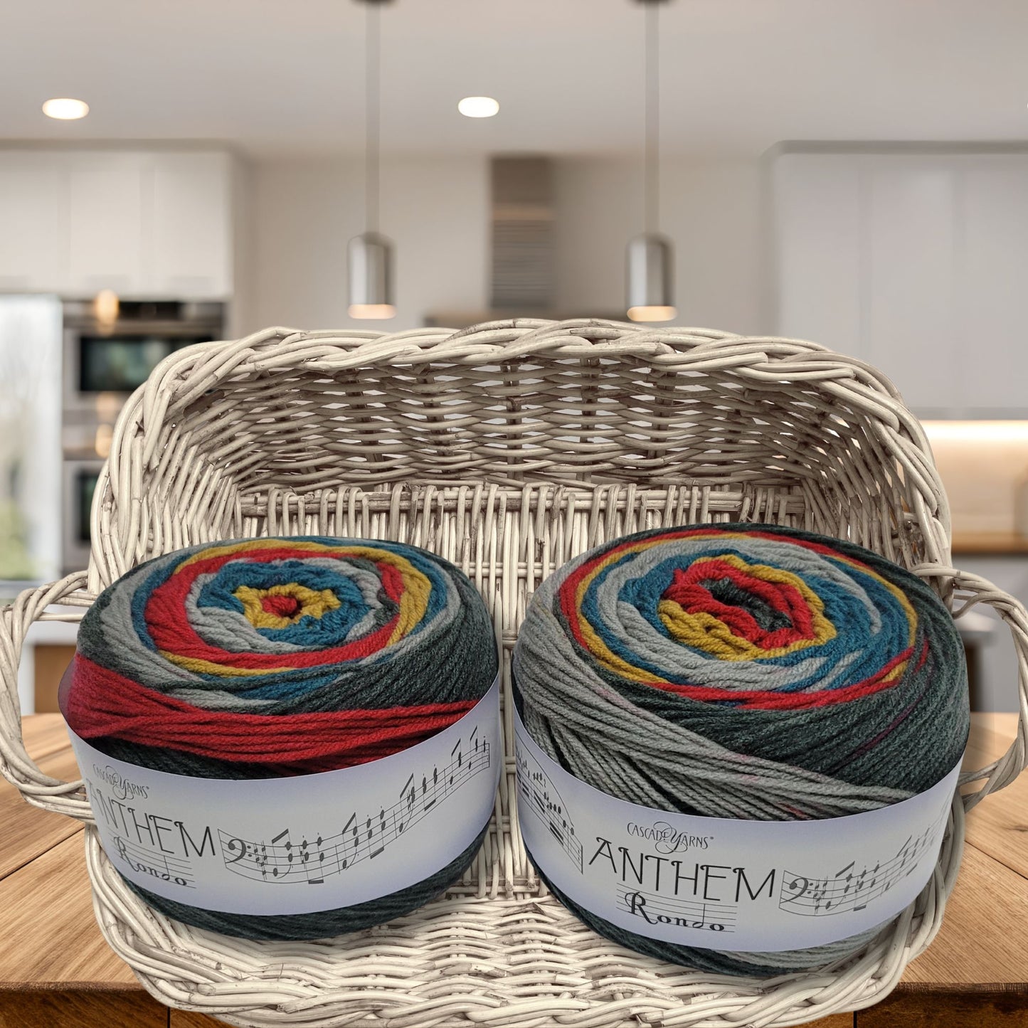 Anthem Rondo yarn in Prep — multicolored self-striping acrylic, 372 yard skein