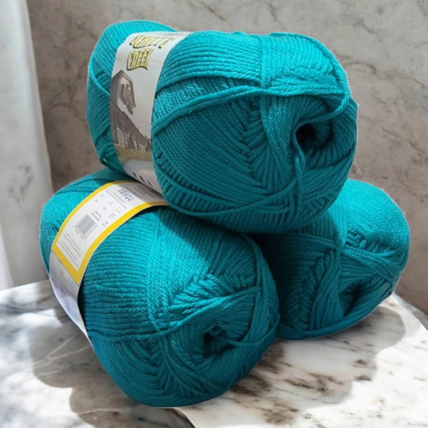 Schitt’s Creek acrylic yarn in Shared Wall -Turquoise, 372 yard skein