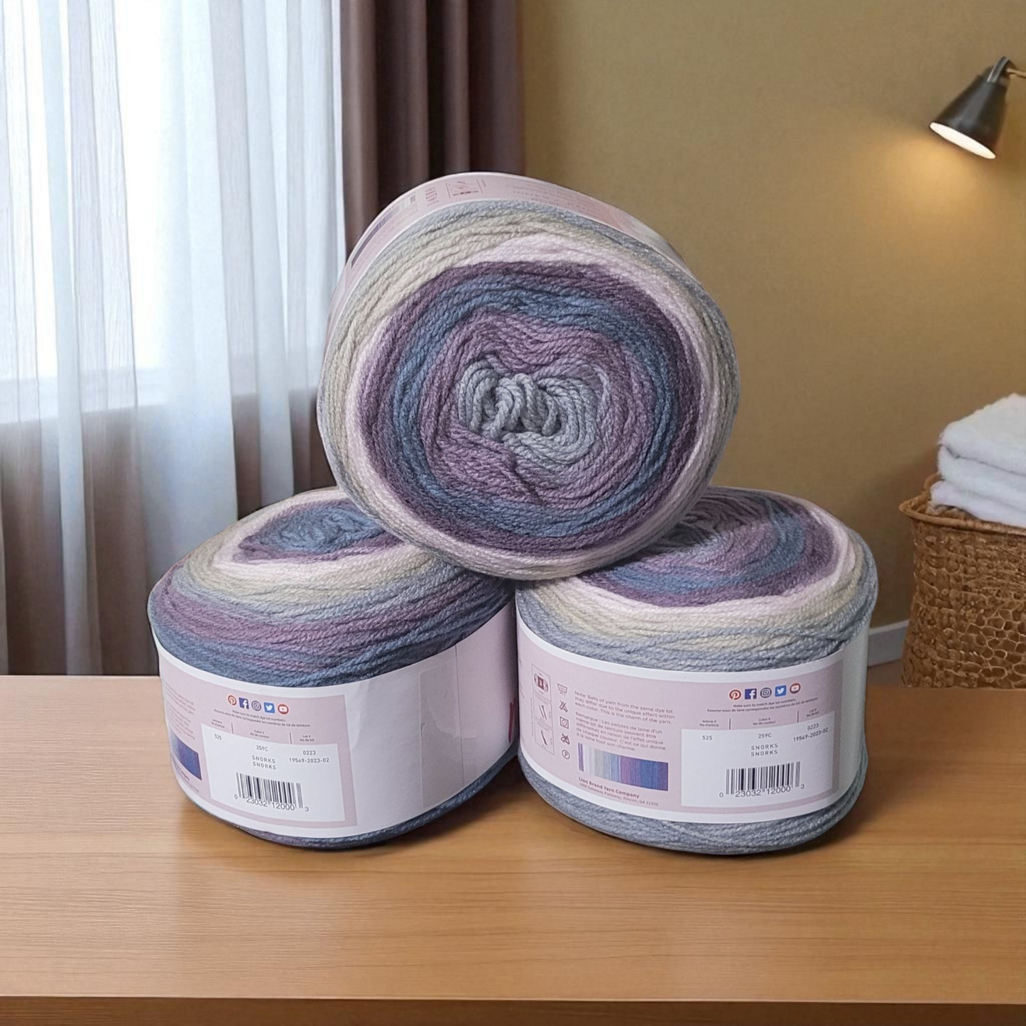 Mandala yarn in Snorks — multicolored self-striping acrylic, 590-yard skein