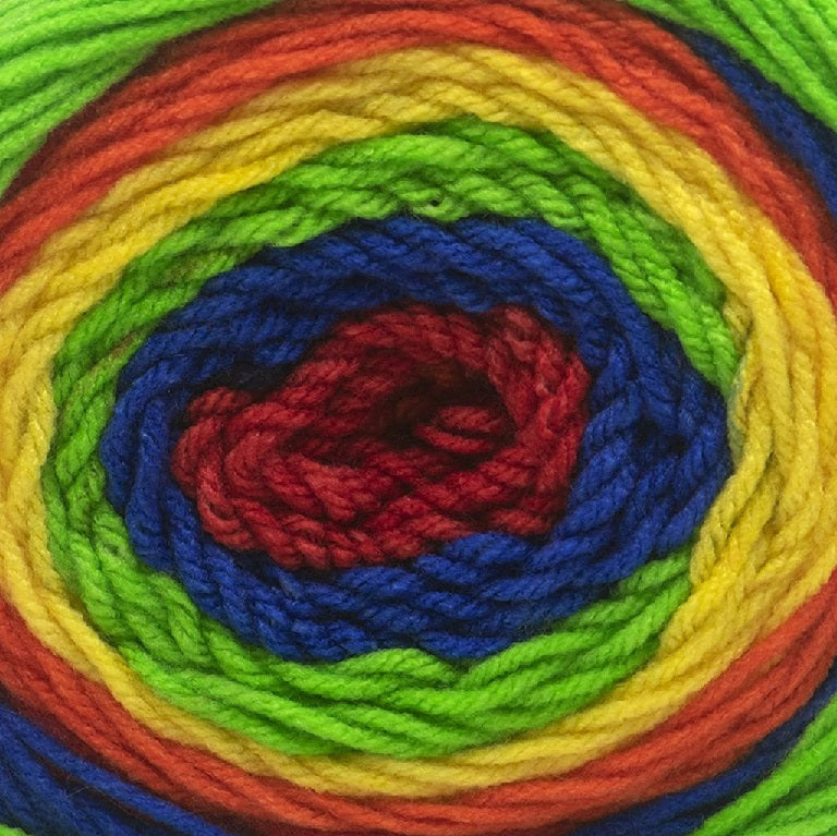 Anthem Rondo yarn in Spectrum — multicolored self-striping acrylic, 372 yard skein