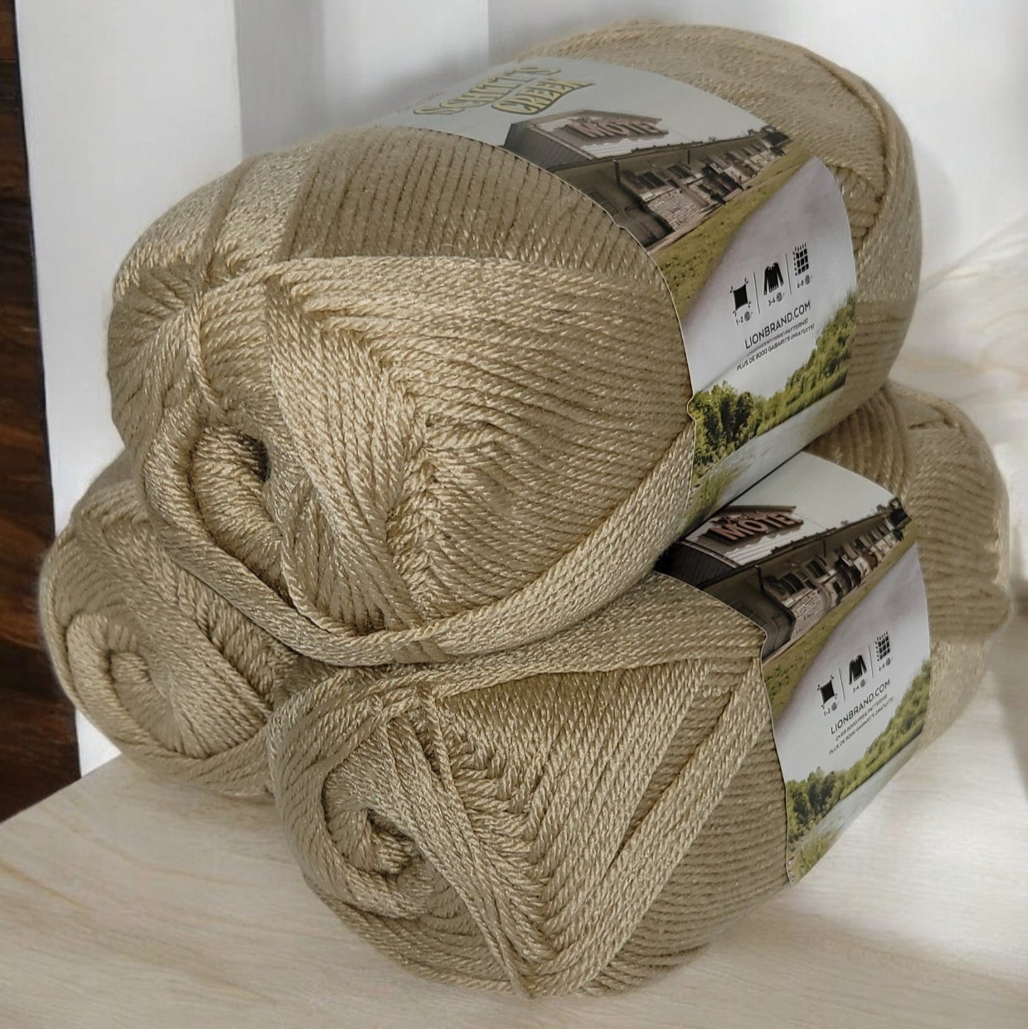 Schitt’s Creek acrylic yarn in The Premiere - beige, 372 yard skein